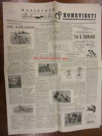 Maaseudun Koneviesti 1954 / 7,huhtikuu I sis. mm. seur. artikkelit / kuvat / mainokset; Lanz-Alldog, Radiokurssi II, Tietoja eräistä pyörätraktoreista, ym.