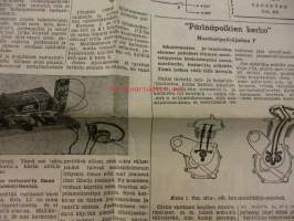 Maaseudun Koneviesti 1954 / 7,huhtikuu I sis. mm. seur. artikkelit / kuvat / mainokset; Lanz-Alldog, Radiokurssi II, Tietoja eräistä pyörätraktoreista, ym.