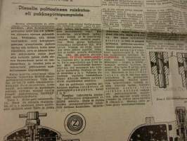 Maaseudun Koneviesti 1954 / 7,huhtikuu I sis. mm. seur. artikkelit / kuvat / mainokset; Lanz-Alldog, Radiokurssi II, Tietoja eräistä pyörätraktoreista, ym.