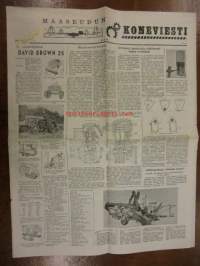 Maaseudun Koneviesti 1954 / 1. 20.1.54 sis. mm.ym.Traktoriesittelymme,David Brown 25.Moottoripyöristä.Leikkuupuimuri,International Harvesterin Mc Cormick B