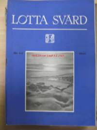 Lotta-Svärd 1944 nr 1-2 (Vera Linkomies, Arvid Liljelund, työvelvollisuuslaki, keskusjohtokunta virkailijoineen-valokuvat, sosiaalinen huoltotyö ym)