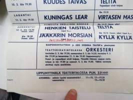 Turun kaupunginteatteri näytäntövuosi 1971-72 -maaliskuun näytännöt, mainosjuliste