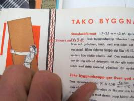 Denna byggnad isoleras och inredes med TAKO-byggnadsmaterial Takolit, Tako byggnadspapp, Tako tapet, Tako spänpapp, Tako spännpapper, Tako färgade spänpapper,