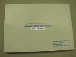 Suzuki GSX-R750 motorcycle -owner´s manual käyttöohjekirja englanniksi