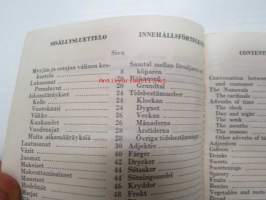 Ostostulkki - Köplexikon - Shopping guide - Einkaufsdolmetscher - Kesko Oy:n (1952) ulkomaalaisia varten painattama tulkkauskirja ostosten teon helpottamiseksi