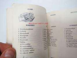 Ostostulkki - Köplexikon - Shopping guide - Einkaufsdolmetscher - Kesko Oy:n (1952) ulkomaalaisia varten painattama tulkkauskirja ostosten teon helpottamiseksi