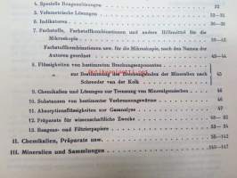 E. Merck, Darmstadt, 1934 Mai - I Präparate für Analyse, Mikroskopie usw. II Chemicalien, Präparate usw. III Mineralien und Sammlungen -reagensseja, kemikaaleja