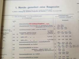 E. Merck, Darmstadt, 1934 Mai - I Präparate für Analyse, Mikroskopie usw. II Chemicalien, Präparate usw. III Mineralien und Sammlungen -reagensseja, kemikaaleja