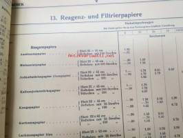 E. Merck, Darmstadt, 1934 Mai - I Präparate für Analyse, Mikroskopie usw. II Chemicalien, Präparate usw. III Mineralien und Sammlungen -reagensseja, kemikaaleja