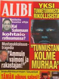 Alibi 2008 nr 1 -mm. Kai Salomaan kohtalo ratkeaa, Romani ammuttiin tanssilavalla, Veera puukotti kihlattuaan, 70-vuotias surmasi vaimonsa vasaralla, Syytön istui