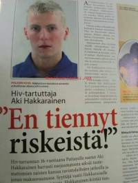 Alibi 2008 nr 5 -mm. HIV-tartuttaja Aki Hakkarainen, "Vedin kurkun auki" viinapullon tähden, Seppo Lehto vankeus uhkaa Karjala-aktivistia, Suomalaismies murhattiin