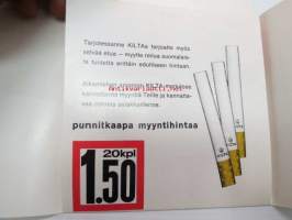 Aikamiehen arvoinen tupakkauutinen - Uusi Kilta filtersavuke -kampanjaesite kauppiaille