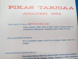 Pikas tarjoa jouluksi joulukuittirullia, jolukäärepaperia, esite, mallit mukana