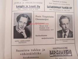 Porin Teatteri - Ohjelma 1955-1956 Yrjö Soini - Vanha Taulu