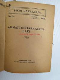 Ammattientarkastuslaki, painos vuodelta 1928