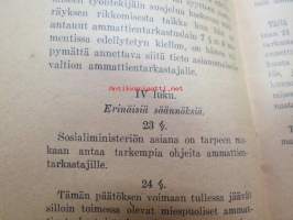 Ammattientarkastuslaki, painos vuodelta 1928