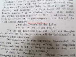 Der Spiritismus und sein Programm dargelegt von einem Deutschen -1880-luvun saksankielinen kirja tuolloin suuressa muodissa olleesta spritismistä, ohjeita sen