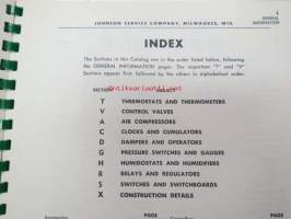 Johnson Automatic Temperature and Humidity Control for Heating-Cooling, Ventilating, Air conditioning, Industrial Processing - Condensed Catalog -automatisoitu