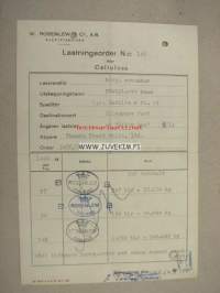 W. Rosenlew &amp; Co Ab Lastningsorder nr 149 1951