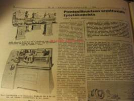 Maaseudun Koneviesti 1956 / 17 sis mm.Yksi ruiskutuspumppuyksikkö monisylinteriseen dieselmoottoriin.Kuivururakenteiden vertailua.Pienteollisuuteen soveltuvista