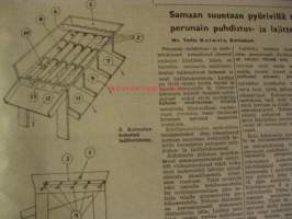 Maaseudun Koneviesti 1956 /18 sis mm.Traktori painuu peltoonmistä apu ?.Traktorikynnön suomenmestaruudesta kilpailtiinUlvilassa.Ford G-250