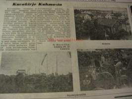 Maaseudun Koneviesti 1956 /18 sis mm.Traktori painuu peltoonmistä apu ?.Traktorikynnön suomenmestaruudesta kilpailtiinUlvilassa.Ford G-250