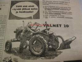 Maaseudun Koneviesti 1956 /18 sis mm.Traktori painuu peltoonmistä apu ?.Traktorikynnön suomenmestaruudesta kilpailtiinUlvilassa.Ford G-250