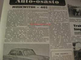 Koneviesti 1956 / 14 -mm. Niiton koneellistaminen, Moskkvist 402 esittelyssä, Maaseudun vedenjakelusta, Polttonesteen säästämisestä.Diesel ruiskuttimen