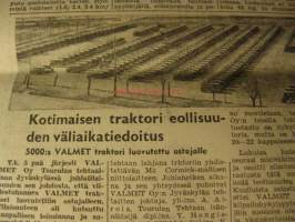 Koneviesti 1956 /5-6 -mm. Lanz-Bulldog diesel D 2416, Ferguson-auto, 1956 Jawa-mainos, Moniteräinen moottorisahaTraktorin vetopyörien luistoa poistava huomattava