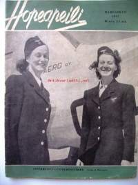 Hopeapeili 1947 marraskuu  -ensimmäisiä lentoemäntiämme, nykyaikainen koti, englantilaista arkipäivää