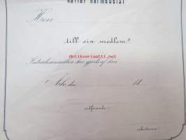 Handelsgillet i Åbo -jäseneksikutsu Turun Kauppaseuraan, painate 1800-luvulta