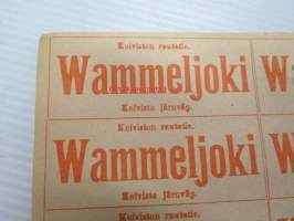 Wammeljoki Koiviston rautatie -rahtiosoitelappuarkki