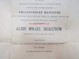 Albin Mikael Skogström / Keisarillinen Aleksanterin-Yliopisto -filosofian maisterin tutkintotodistus