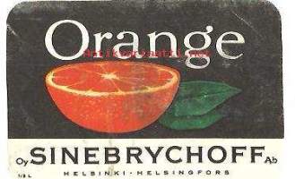 Orange (veriappelsiini)  - juomaetiketti