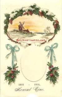 Ever faitful - kortti avattava kuori ja Kontrad Eino 1913-1914 kortti - 2 erikoista postikorttia