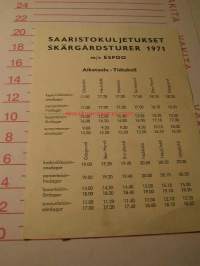 aikataulu saaristokuljetukset  1971 m/s espoo