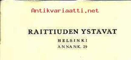 Raittiuden Ystävät 1933  - firmalomake