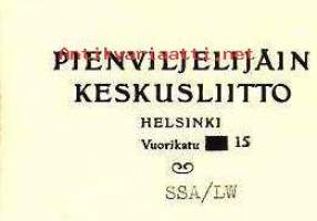 Pienviljelijäin Keskusliitto 1933  - firmalomake