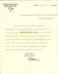 Pienviljelijäin Keskusliitto 1933  - firmalomake