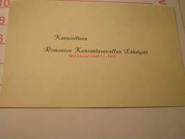 kortti romanian kansantasavallan lähetystö