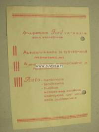 Suomen Auto Oy Helsinki 1958 -kuitti