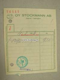 Oy Stockman Ab Helsinki 1958 -kuitti