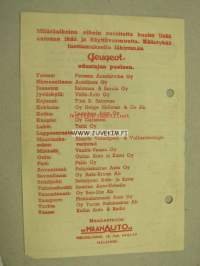 Oy Maan Auto Ab Helsinki 1954 -kuitti