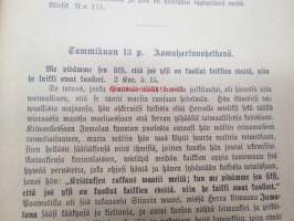 Kotihartauskirja Raamatun lause selityksineen käytettäwä Aamu- ja Ehtoohartaushetkinä kautta koko wuoden M.F. Roosin hausbuch nimisestä teoksesta mukaillen