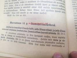 Kotihartauskirja Raamatun lause selityksineen käytettäwä Aamu- ja Ehtoohartaushetkinä kautta koko wuoden M.F. Roosin hausbuch nimisestä teoksesta mukaillen