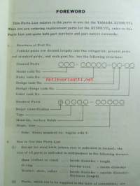 Yamaha parts list model XT500 (&#039;77) (type 1U6) for Europe - Varaosaluettelo