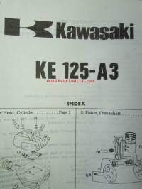 Kawasaki Parts Catalog KE125-A3 for European market - Moottoripyörä varaosaluettelo