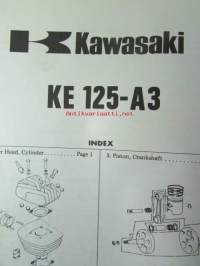 Kawasaki Parts Catalog KE125-A3 for European market - Moottoripyörä varaosaluettelo