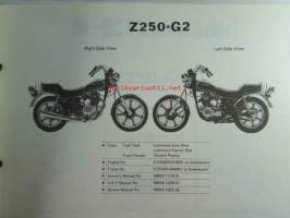 Kawasaki Z250-G, Z250-G2, For European Market, motorcycle Parts Catalog - varaosaluettelo