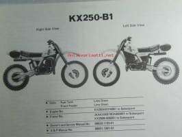 Kawasaki KX250-B, For European Market, motorcycle Parts Catalog - varaosaluettelo